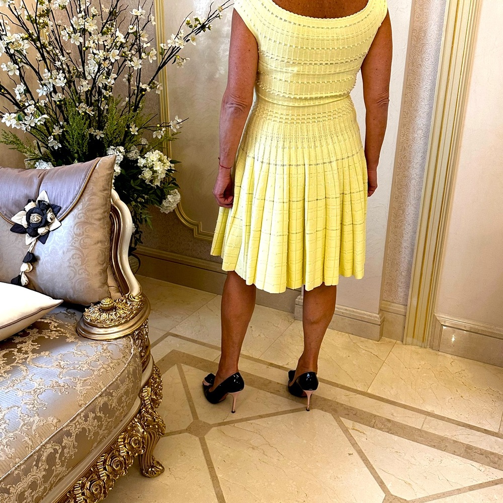 Alexander McQueen crochet lemon yellow dress